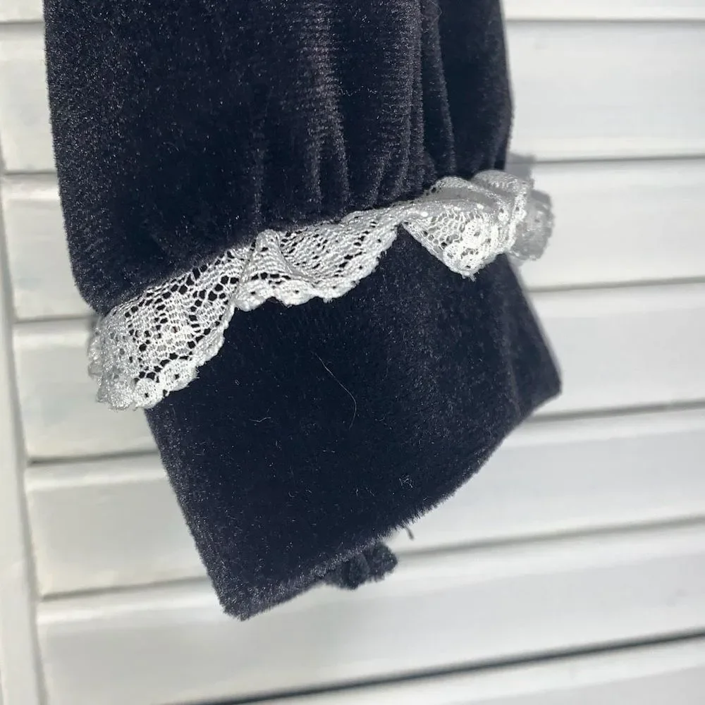 Vintage Bonnie Jean Velvet Lace Bib Collar Dress Size‎ 6